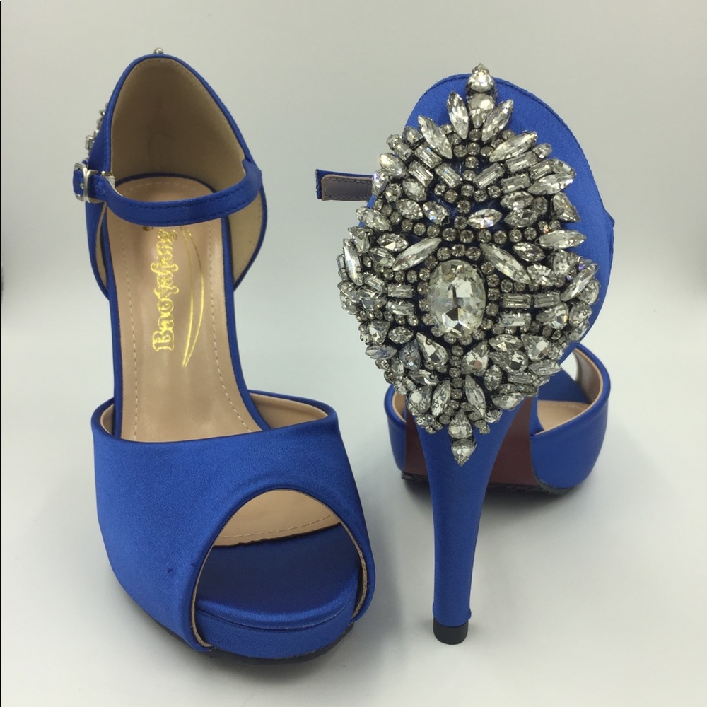 Satin Blue Bridal Shoes